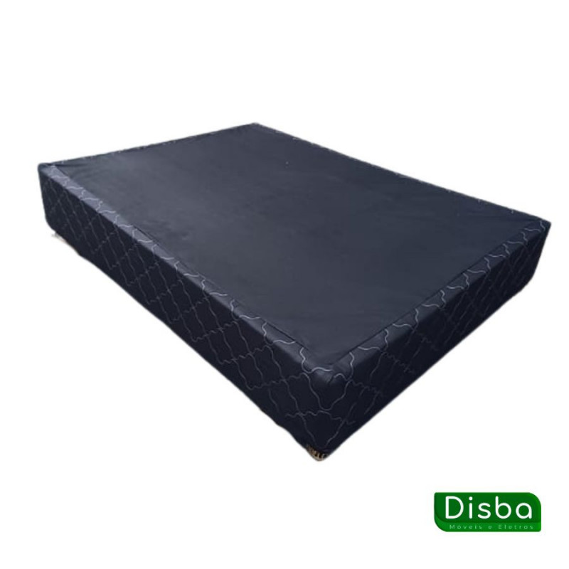 Base para Cama Box Casal Bordada138X188 Preta Bacetto