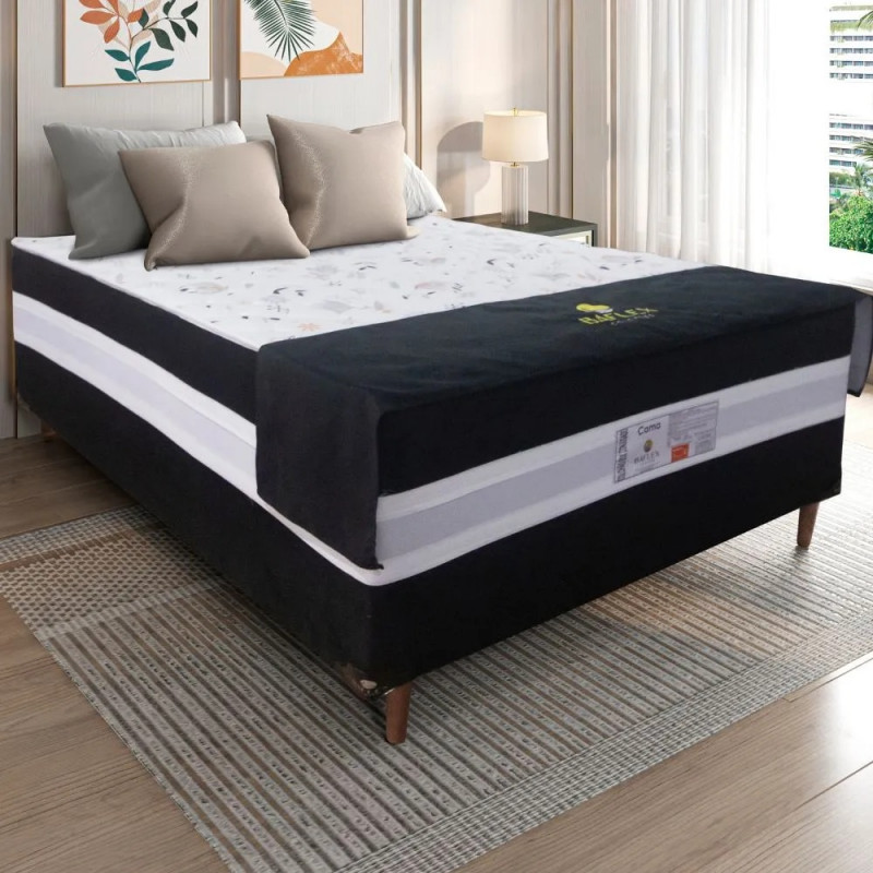 Cama Box Casal Conjugada D28 Ortomedic 138x188x53cm Baflex