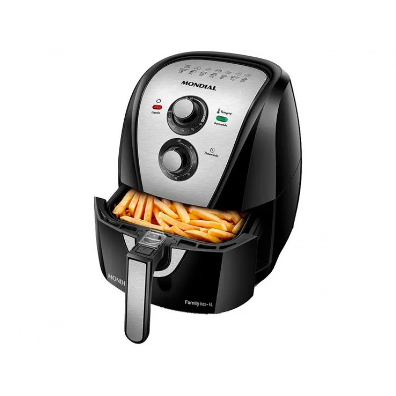 Fritadeira Elétrica Air Fryer Mondial 4L AFN-40-BI Preto/Inox