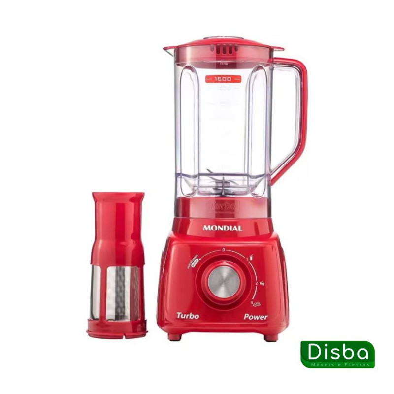 Liquidificador Mondial Turbo Power L-99-FR Vermelho 3 Velocidades 550W