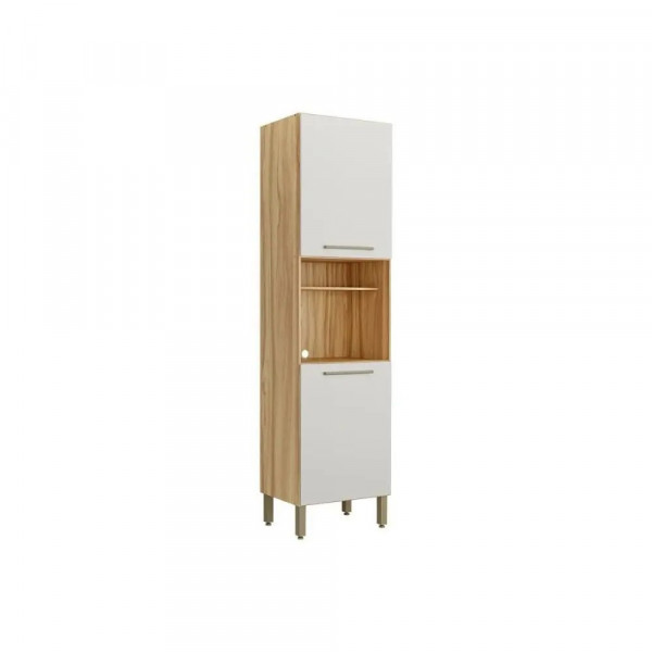 Paneleiro Para Cozinha Com 2 Portas 100% Mdf Carmenere - Amendoa/Off White