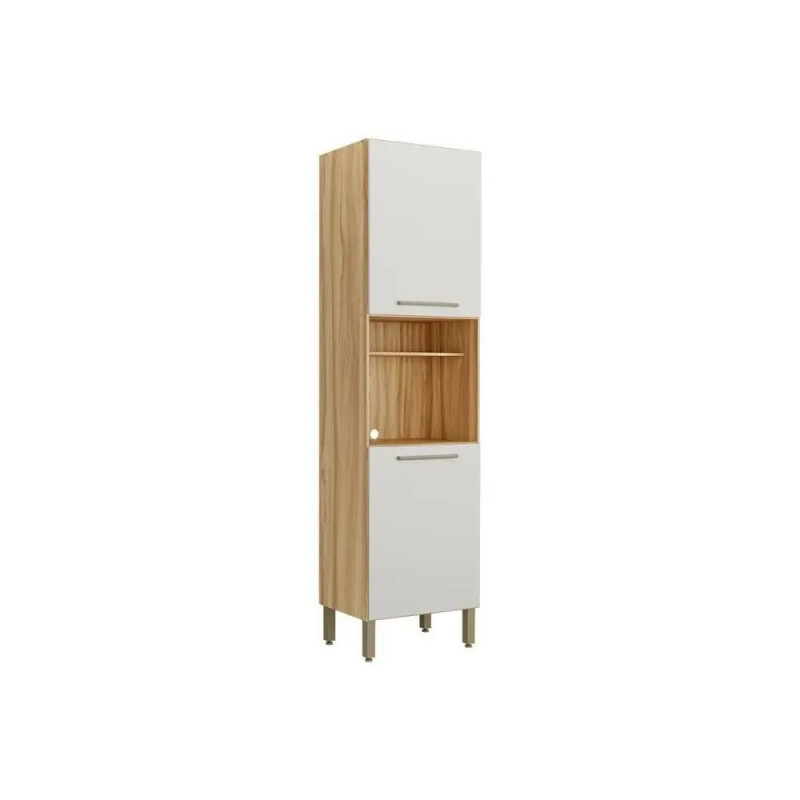 Paneleiro Para Cozinha Com 2 Portas 100% Mdf Carmenere - Amendoa/Off White