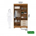 Guarda-Roupa com Espelho Debora 4 Portas 100% MDF Cinamomo/Off White - ACP Móveis