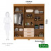 Guarda-Roupa com Espelho Debora 6 Portas 100% MDF Cinamomo - Acp Móveis