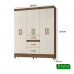 Guarda-Roupa Casal 6 Portas Itatiba Castanho/Off White Moval