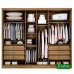 Guarda Roupa Casal com Espelho 6 Portas 6 Gavetas 100% MDF Robust Cumaru/Fendi - Novo Horizonte