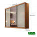 Guarda Roupa Casal com Espelho 3 Portas 6 Gavetas 100% MDF - Sollo-Cumaru/Fendi - Novo Horizonte