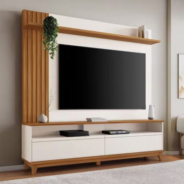 Home NT 1335 Para Tv Até 65" Of White Tx/Freijó Trend Notável Móveis