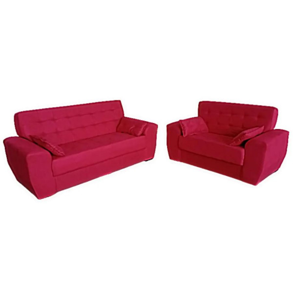 Conjunto de Sofás 3x2 Lugares Berlim Vermelho Masterflex