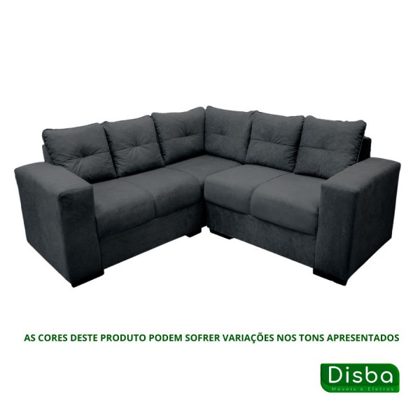 Sofá de Canto 3x2 Lugares Athena Cinza Masterflex