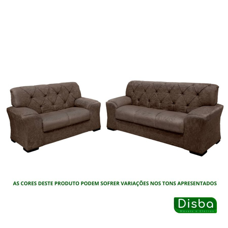 Conjunto de Sofá 2x3 Lugares Caribe Castor Capitonê Masterflex