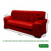 Conjunto de Sofá 2x3 Lugares Caribe Vermelho Capitonê Masterflex