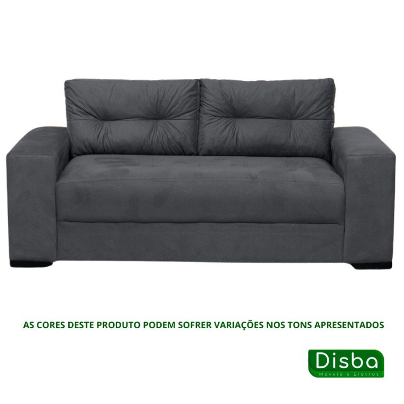 Conjunto de Sofá 3 Lugares Confort Cinza Masterflex