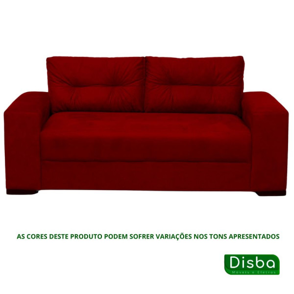 Conjunto de Sofá 3 Lugares Confort Vermelho Masterflex