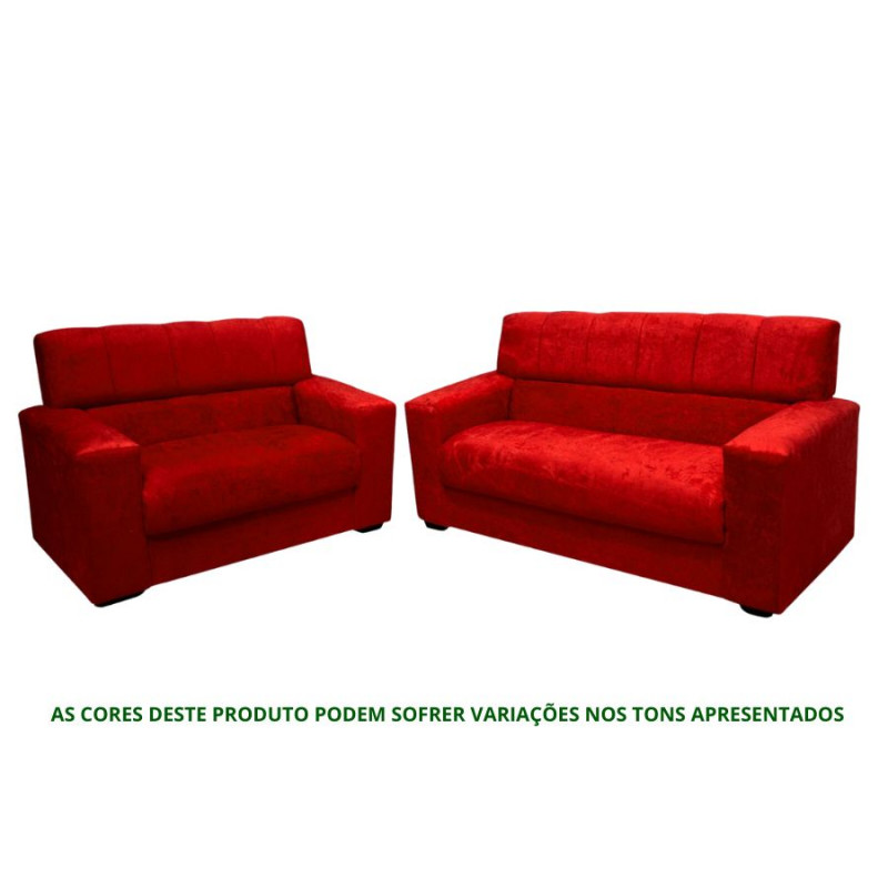 Conjunto de Sofá 2x3 Lugares Dubai Vermelho Masterflex