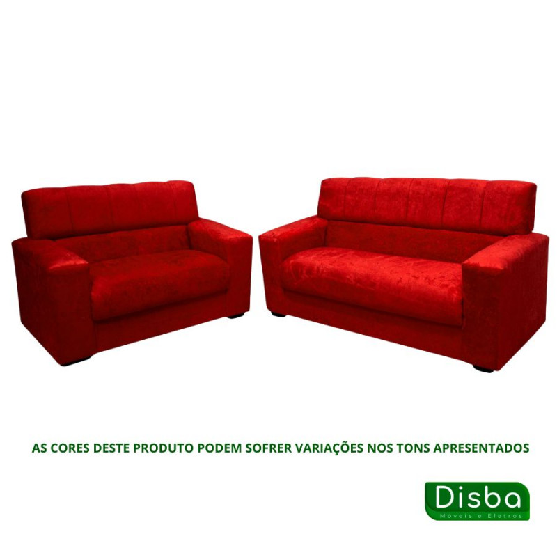 Conjunto de Sofá 2x3 Lugares Dubai Vermelho Masterflex