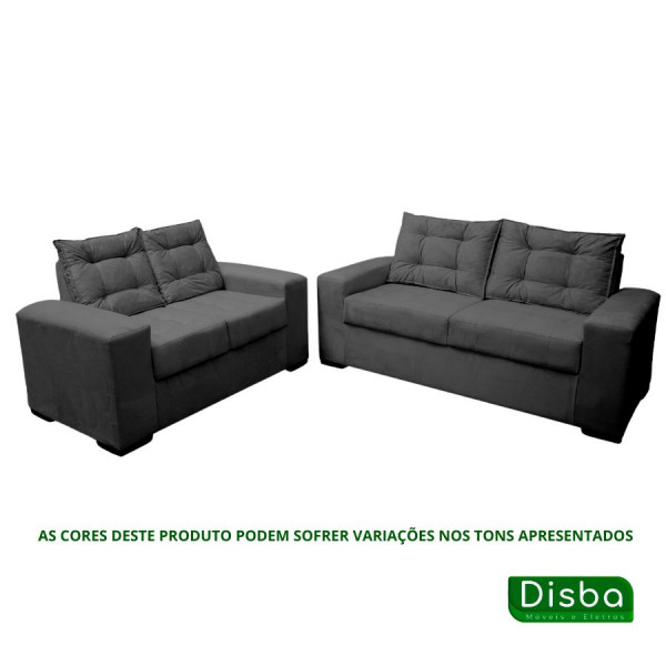 Conjunto de Sofá 2x3 Lugares Torun Cinza Masterflex