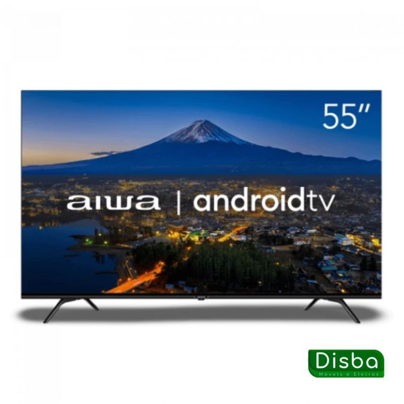 Smart TV AIWA 55” Android 4K Borda Ultrafina Dolby Vision&Atmos AWS-TV-55-BL-01-A