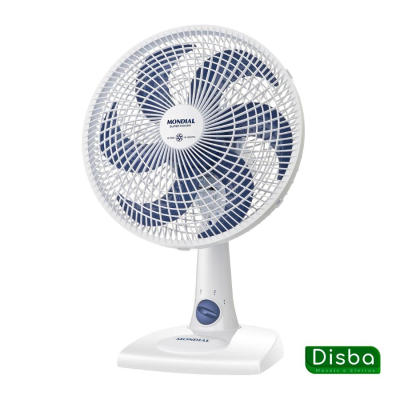 Ventilador de Mesa MONDIAL 127V, 30cm, 6 pás, Super Power - VSP-30-W - Branco