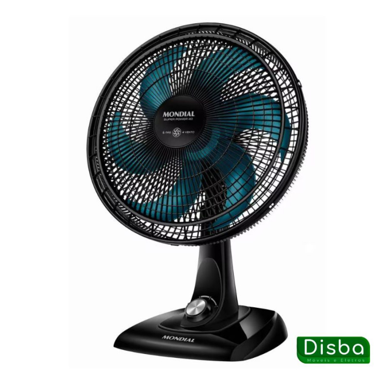 Ventilador de Mesa Mondial Super Power 40cm 220v 140w Preto Azul VSP-40-AP